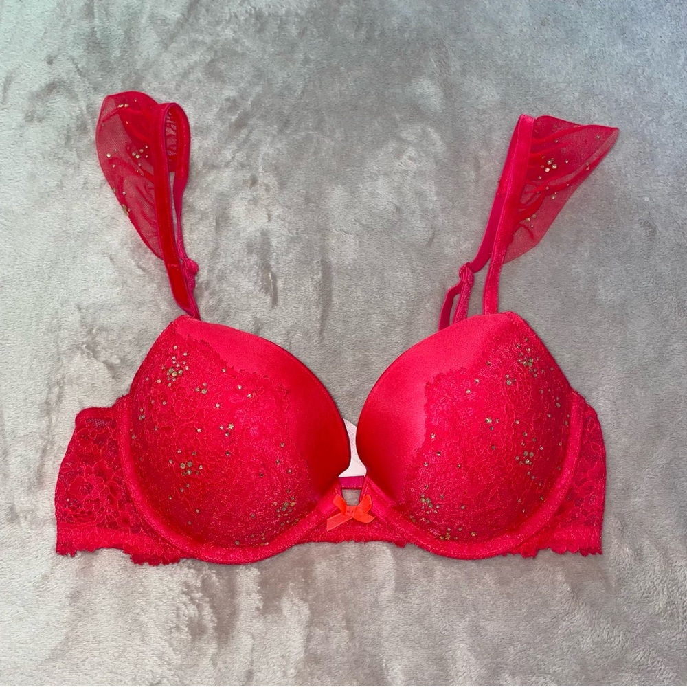 Victorias secret dream angels push-up shine stone bra size 34C